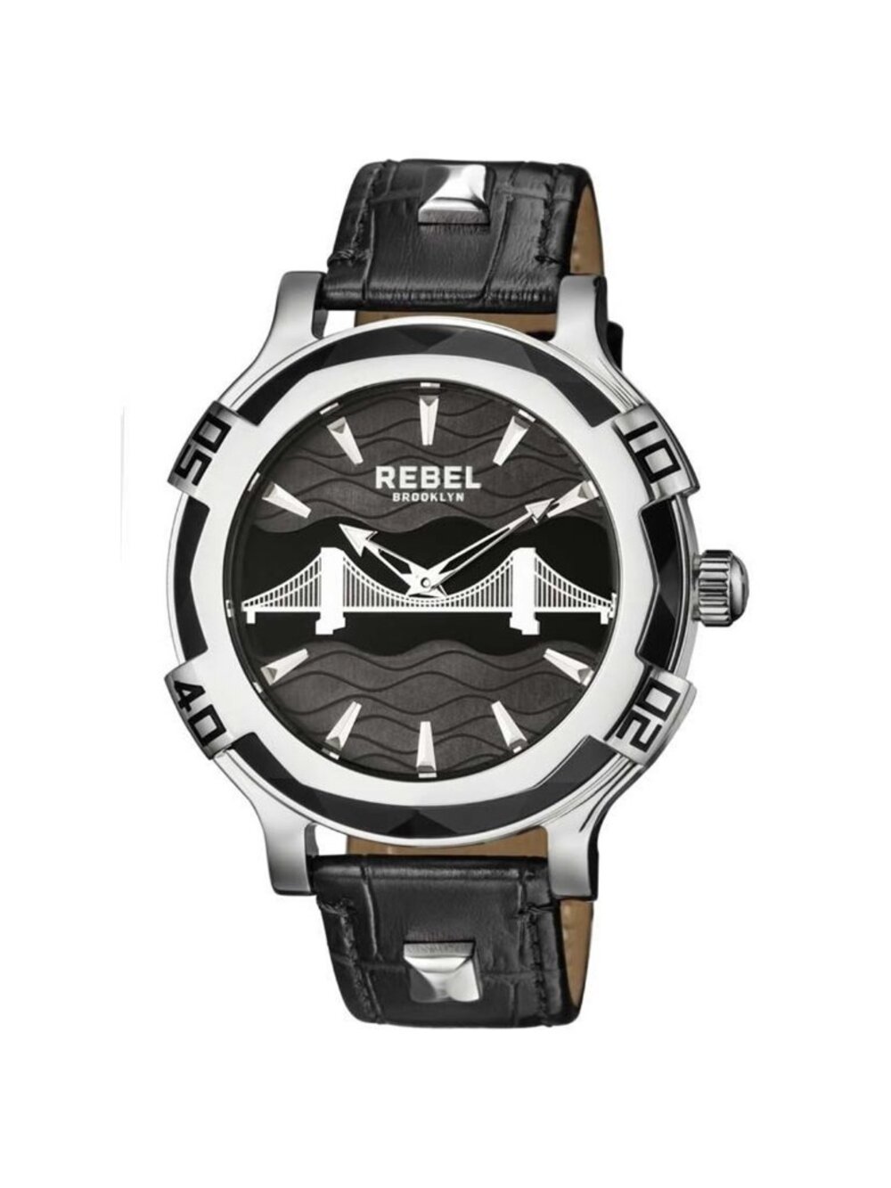 NWT Rebel Brooklyn Bridge Black Dial Men's Watch